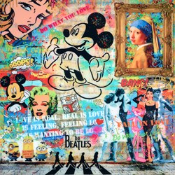 Love Is Real, Real Is Love by Uri Dushy - Mixed Media on Aluminium sized 39x39 inches. Available from Whitewall Galleries